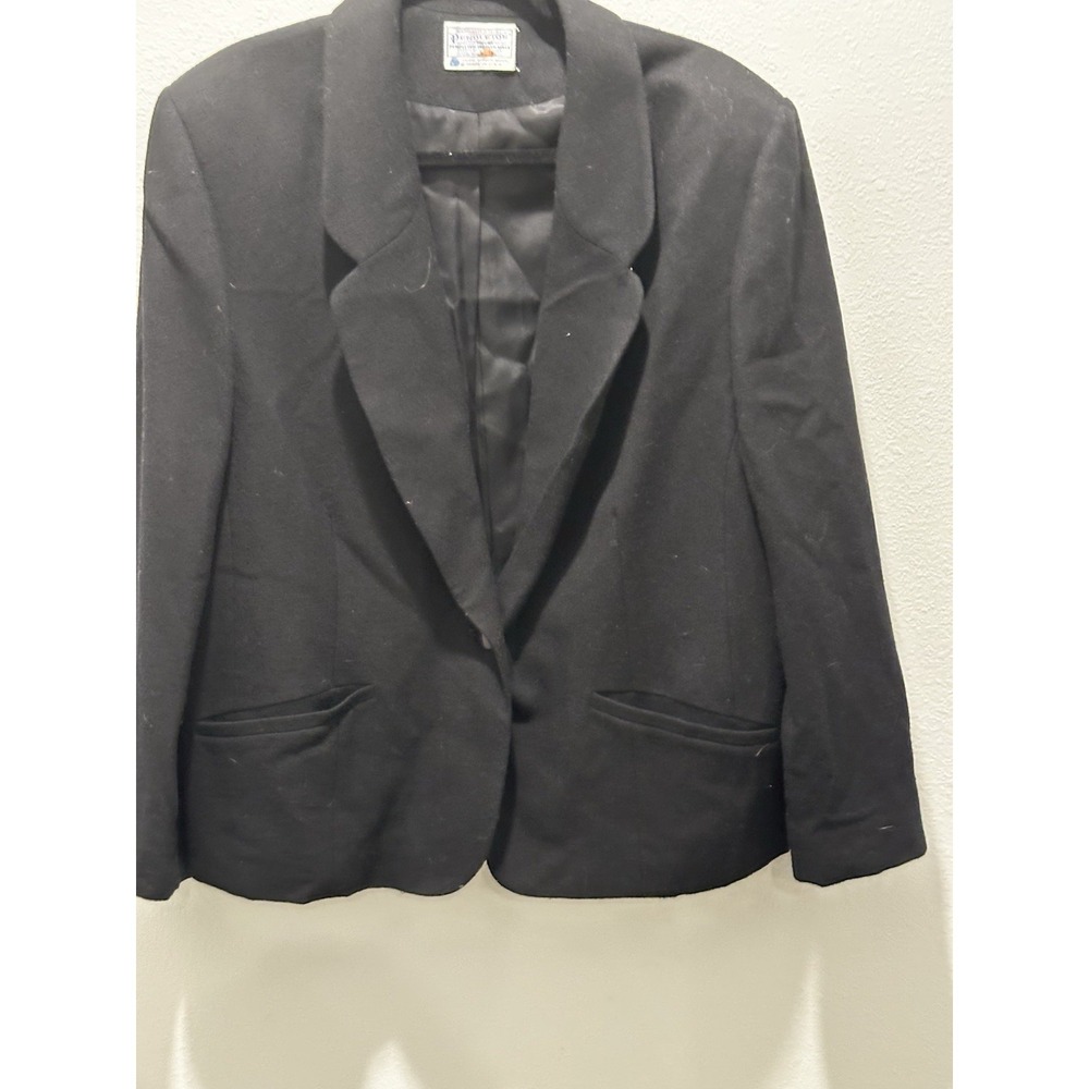 Vintage Pendleton Blazer Women's‎ 18W Black Virgin Wool  Made In USA